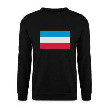 Schleswig-Holstein Fahne - Unisex Pullover - Schwarz - Vorne - Alina (178cm) & Michal (187cm)