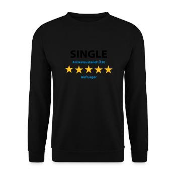 5 Star Single - 30 + - Unisex Sweatshirt - black - Front - Alina (178cm) & Michal (187cm)
