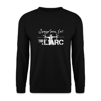 J'peuX pas, j'ai Tir à l'Arc - V02 - Sweat-shirt Unisexe - noir - Devant - Alina (178cm) & Michal (187cm)