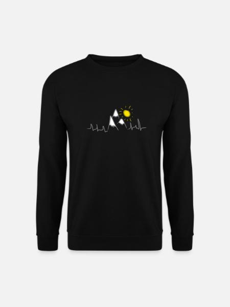 Berge Gipfel Alpen Herzschlag Sonne - Unisex Pullover - Schwarz