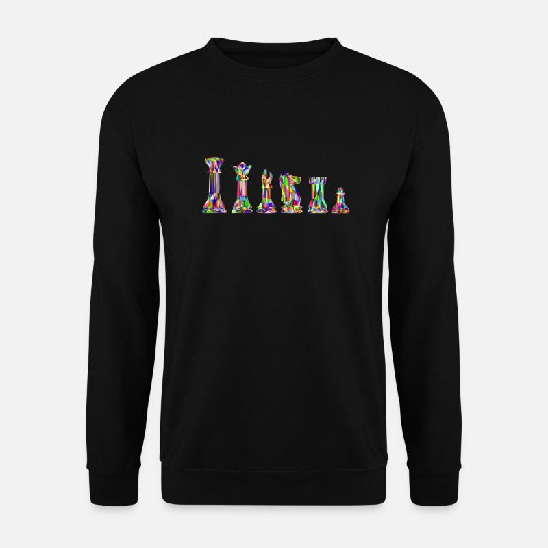 Buntes Schach - Unisex Pullover - Schwarz