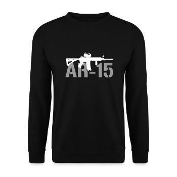 AR15 Rifle - Unisex Pullover - Schwarz - Vorne - Alina (178cm) & Michal (187cm)