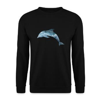 Delphin Meer - Unisex Pullover - Schwarz - Vorne - Alina (178cm) & Michal (187cm)