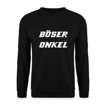 Böser Onkel - Unisex Pullover - Schwarz - Vorne - Alina (178cm) & Michal (187cm)