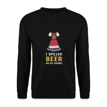 - spilled beer on my dirndl - Unisex Sweatshirt - black - Front - Alina (178cm) & Michal (187cm)