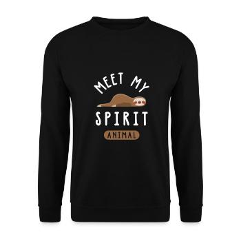 My Spirit Animal - Mein Lieblingstier Faultier - Unisex Pullover - Schwarz - Vorne - Alina (178cm) & Michal (187cm)
