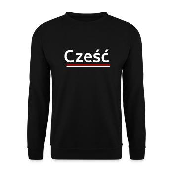 Bonjour - bienvenue en polonais - Sweat-shirt Unisexe - noir - Devant - Alina (178cm) & Michal (187cm)