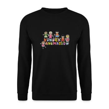 Vom Grafik Designer--- Kinderanimation - Unisex Pullover - Schwarz - Vorne - Alina (178cm) & Michal (187cm)