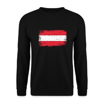 Austria Flag - Unisex Sweatshirt - black - Front - Alina (178cm) & Michal (187cm)