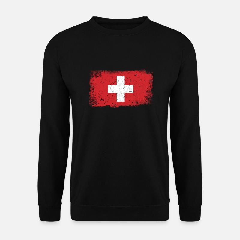 Schweiz Flagge - Unisex Pullover - Schwarz