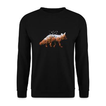 Fuchs Forêt Protection de la nature - Sweat-shirt Unisexe - noir - Devant - Alina (178cm) & Michal (187cm)