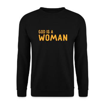 God is a woman feminist feminism gift - Unisex Sweatshirt - black - Front - Alina (178cm) & Michal (187cm)