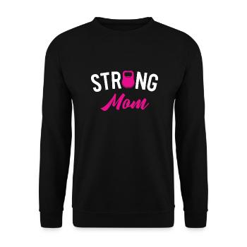 Kettlebell Street Workout Gewichtheben Strong Mom - Unisex Pullover - Schwarz - Vorne - Alina (178cm) & Michal (187cm)