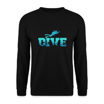 Diving Diving Design For Hobby and Profit - Unisex Sweatshirt - black - Front - Alina (178cm) & Michal (187cm)