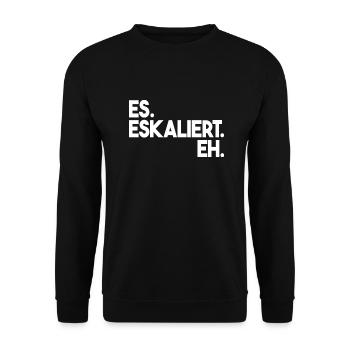 ES Eskaliert Eh - Unisex Pullover - Schwarz - Vorne - Alina (178cm) & Michal (187cm)