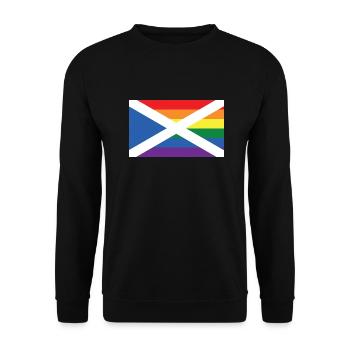 Gay Pride LGBTQ Scottish Saltire Rainbow Flag - Sweat-shirt Unisexe - noir - Devant - Alina (178cm) & Michal (187cm)
