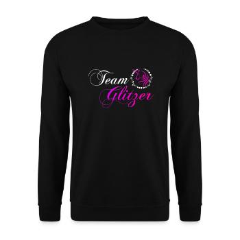 Team Glitzer - Unisex Pullover - Schwarz - Vorne - Alina (178cm) & Michal (187cm)