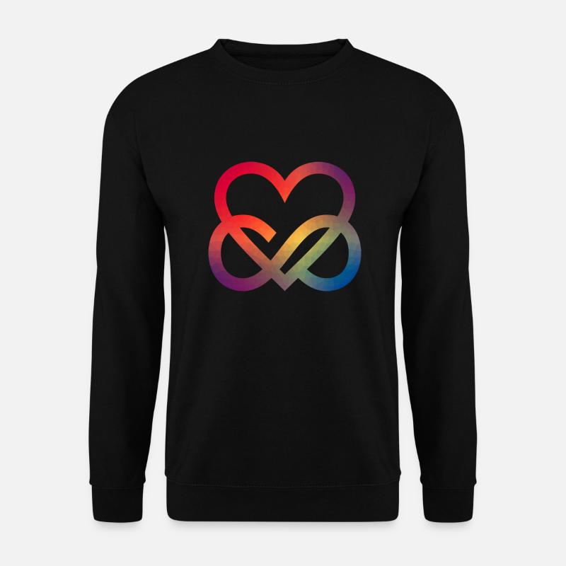 Buntes Herz Symbol Liebe Unendlichzeichen - Unisex Pullover - Schwarz