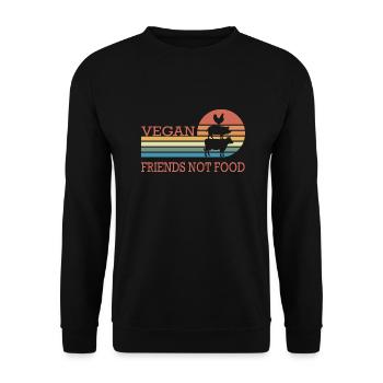 Amis végétaliens pas de nourriture - Sweat-shirt Unisexe - noir - Devant - Alina (178cm) & Michal (187cm)