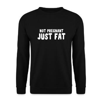 pas enceinte juste de la graisse - Sweat-shirt Unisexe - noir - Devant - Alina (178cm) & Michal (187cm)