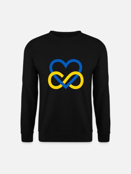 Ukraine Heart blue yellow Blue-yellow Infinity Heart - Unisex Sweatshirt - black