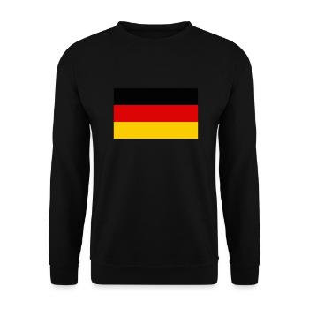 Drapeau Allemagne / Deutsche Flagge - Unisex Pullover - Schwarz - Vorne - Alina (178cm) & Michal (187cm)