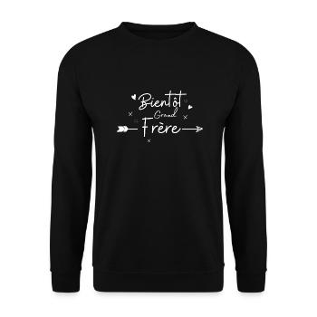 bientôt grand frère en 2022 - Sweat-shirt Unisexe - noir - Devant - Alina (178cm) & Michal (187cm)