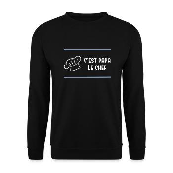 C’est papa le chef cuisinier - Sweat-shirt Unisexe - noir - Devant - Alina (178cm) & Michal (187cm)