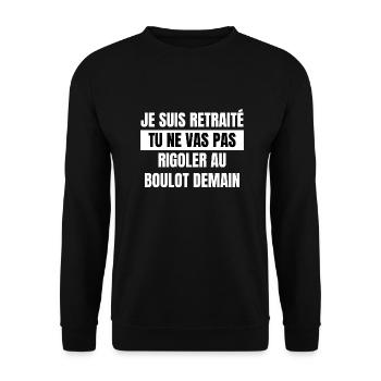 JE SUIS RETRAITÉ - Sweat-shirt Unisexe - noir - Devant - Alina (178cm) & Michal (187cm)