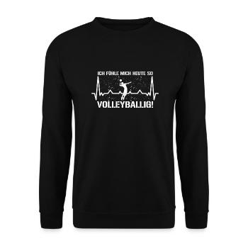 So Volleyballig! - Volleyballer Beach Volleyball - Unisex Pullover - Schwarz - Vorne - Alina (178cm) & Michal (187cm)
