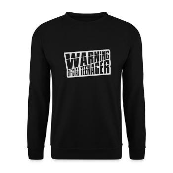 avertissement citation officielle d’adolescent - Sweat-shirt Unisexe - noir - Devant - Alina (178cm) & Michal (187cm)
