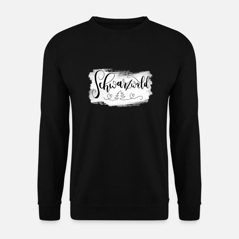 Schwarzwald mit Herzen und Tannenbaum - Unisex Pullover - Schwarz