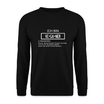Veganer Defintion - Unisex Pullover - Schwarz - Vorne - Alina (178cm) & Michal (187cm)