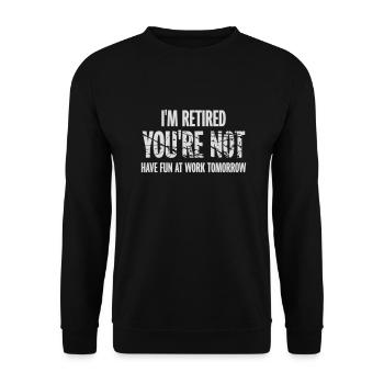 have fun at work - Unisex Pullover - Schwarz - Vorne - Alina (178cm) & Michal (187cm)