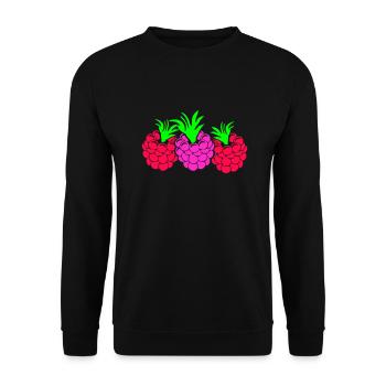 Himbeeren - Unisex Pullover - Schwarz - Vorne - Alina (178cm) & Michal (187cm)