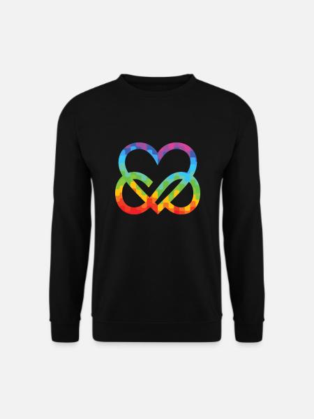 Polyamorie Infinity Herz - Poly Love Heart - Unisex Pullover - Schwarz
