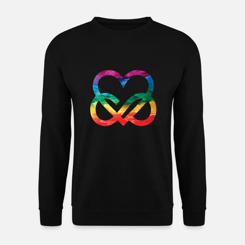 Unendliche Liebe Regenbogenherz LGBTQ Pride Heart - Unisex Pullover - Schwarz