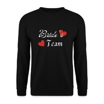 Das Team der Braut - Unisex Pullover - Schwarz - Vorne - Alina (178cm) & Michal (187cm)
