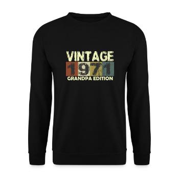 Vintage 1971 Anniversaire rétro sunset design - Sweat-shirt Unisexe - noir - Devant - Alina (178cm) & Michal (187cm)