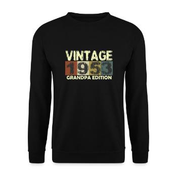 Vintage Birthday retro sunset design - Unisex Sweatshirt - black - Front - Alina (178cm) & Michal (187cm)
