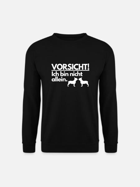 Vorsicht in weiß - Unisex Pullover - Schwarz
