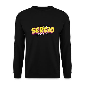 Sergio Custom Name Comic Book Style Pop Art, - Unisex Sweatshirt - black - Front - Alina (178cm) & Michal (187cm)