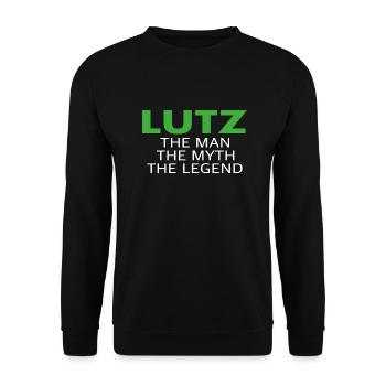 Lutz l’homme, le mythe, la légende - Sweat-shirt Unisexe - noir - Devant - Alina (178cm) & Michal (187cm)