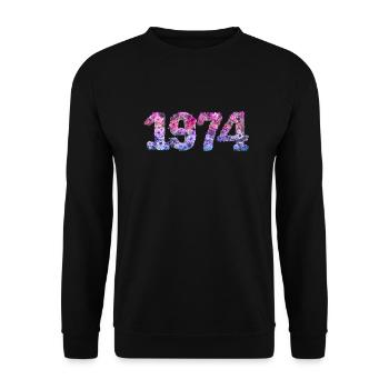 50e anniversaire vintage rétro Né en 1973 Anniversaire - Sweat-shirt Unisexe - noir - Devant - Alina (178cm) & Michal (187cm)