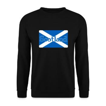 Scotland Flag with text on top - Unisex Sweatshirt - black - Front - Alina (178cm) & Michal (187cm)