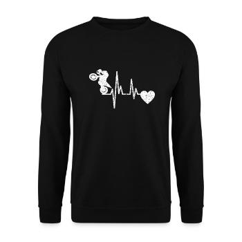 Motorcycle Motorcross Motorcyclist Motorbike Fan - Unisex Sweatshirt - black - Front - Alina (178cm) & Michal (187cm)