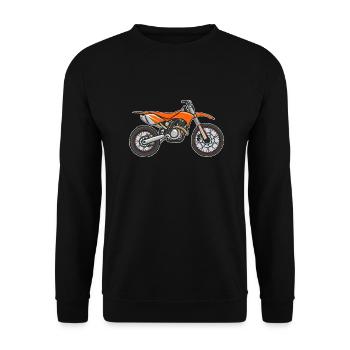 Orange Motocross Motorrad - Unisex Pullover - Schwarz - Vorne - Alina (178cm) & Michal (187cm)