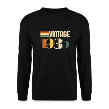 Jahrgang 1935 - 1935 Jubiläumsgeschenk - Unisex Pullover - Schwarz - Vorne - Alina (178cm) & Michal (187cm)