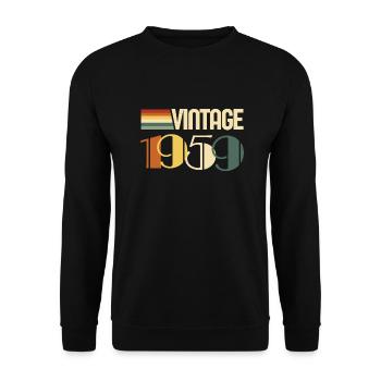 Jahrgang 1959 - 1959 Jubiläumsgeschenk - Unisex Pullover - Schwarz - Vorne - Alina (178cm) & Michal (187cm)
