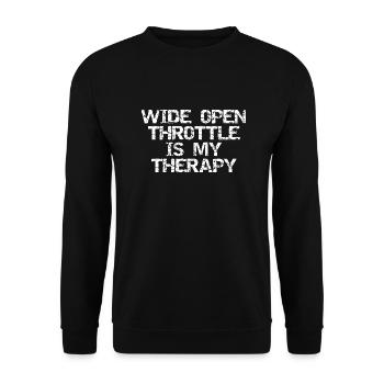Wide Open Throttle - Therapy for Motorsport Fans - Unisex Sweatshirt - black - Front - Alina (178cm) & Michal (187cm)